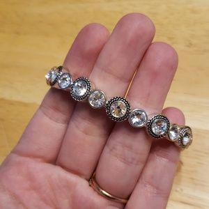 Silver and diamond bracelet